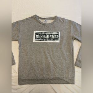 💚🤍 Michigan State Spartans Crewneck with Sequins 🤍💚